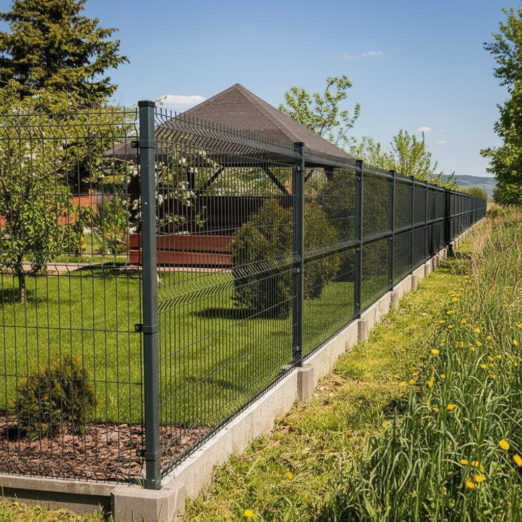 Commercial chain-link perimeter fence installation